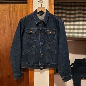 Vintage Denim Jacket in Dark Blue Size 38